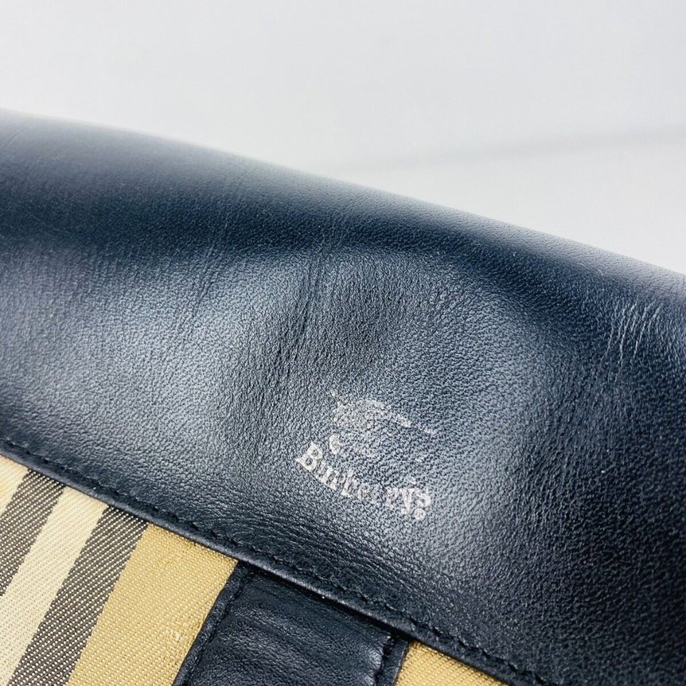 Burberry Vintage Beige and Black Nova Check Leather Logo Shoulder Handbag - Picture 11 of 12